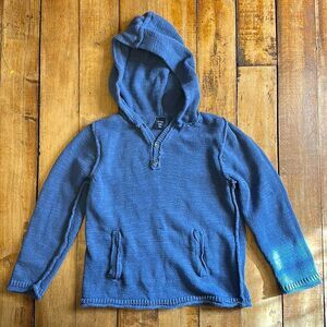 Gap Sweater size 5 Knit Hooded cotton blue pullover unisex Cotton